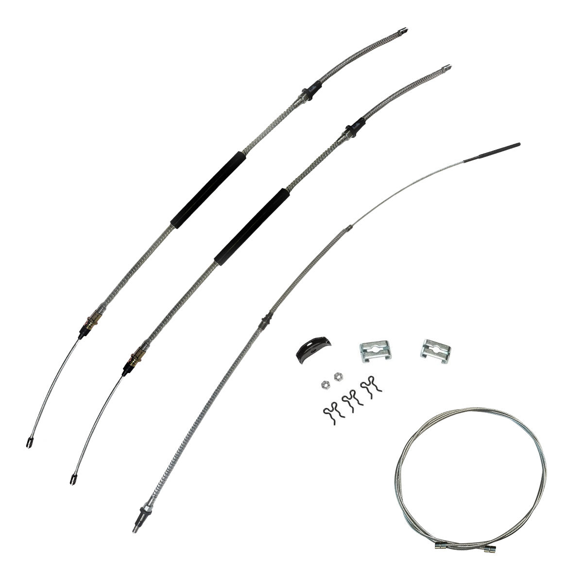 1967 Oldsmobile 98 Complete Parking Brake Cables Kit, Stainless