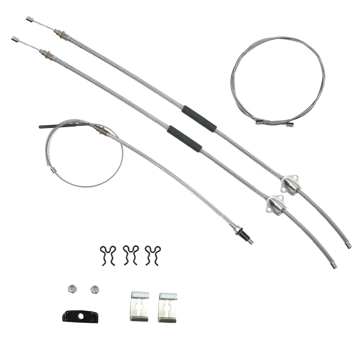 1965-66 Pontiac Bonneville Entire Parking Brake Cable Kit, Stainless