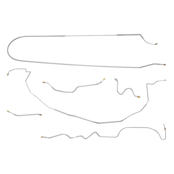 1963-65 Buick Riviera Power Drum Complete Brake Line Kit 6pc, Stainless