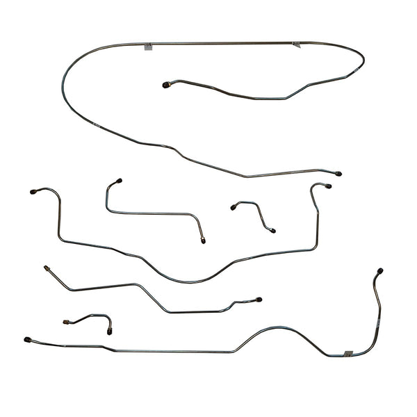 1954 Cadillac Series 62 129" WB Complete Power Brake Line Kit 6pc, Stainless
