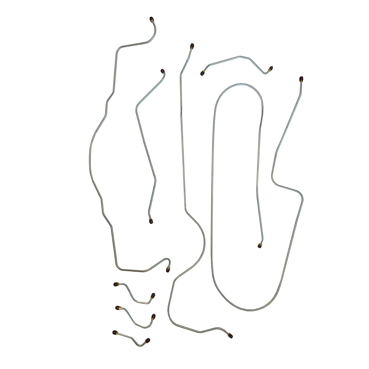 1956 Cadillac Series 62 129" WB Power Drum Complete Brake Line Kit 6pc, Stainless