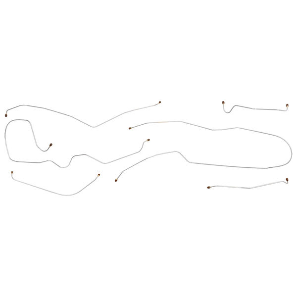 1960-61 Cadillac de Ville Eldorado 129.5" WB Power Drum Complete Brake Line Kit 6pc, Stainless