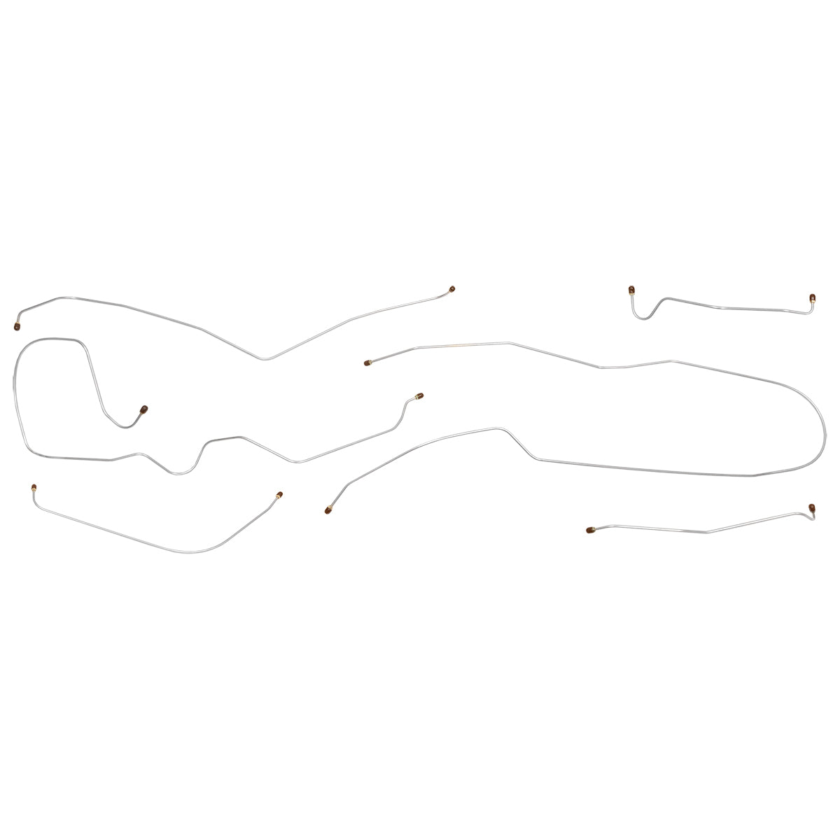 1960-61 Cadillac de Ville/Eldorado 129.5" WB Manual Drum Complete Brake Line Kit 6pc, Stainless
