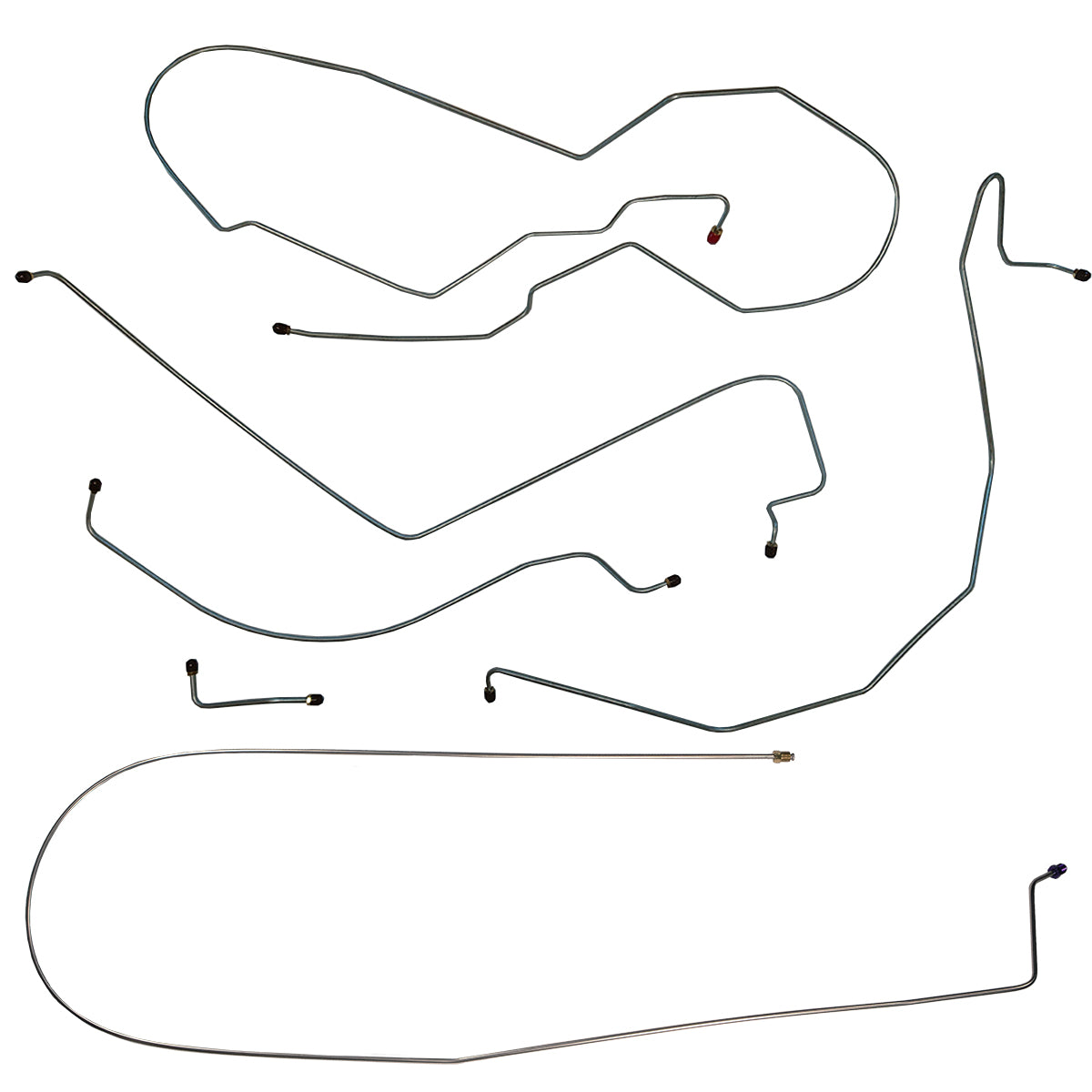 1963 Cadillac de Ville Eldorado 129.5" WB Complete Power Brake Line Kit 6pc, Stainless