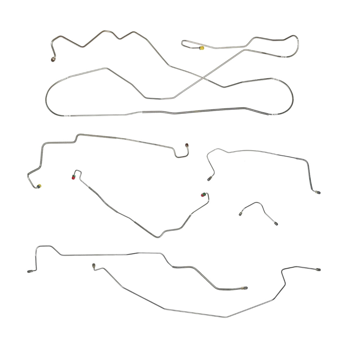1971-76 Cadillac de Ville Power Disc Brake Line Kit 7pc, Stainless