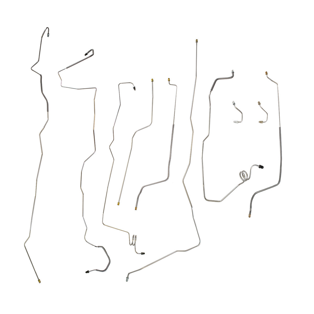 1990-92 Cadillac Brougham 121" WB RWD with ABS Power Rear Drum Complete Brake Line Kit, 10pc Stainless