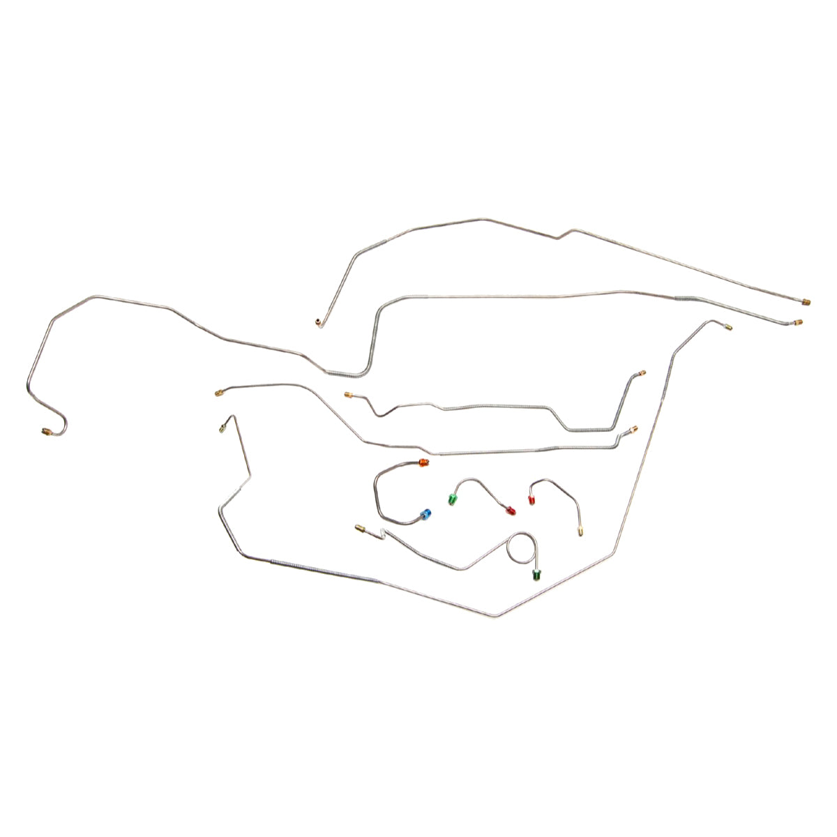 1968 Chevrolet Camaro Power Disc Brake Line Kit 2pc Front To Rear Line 9pc, Stainless