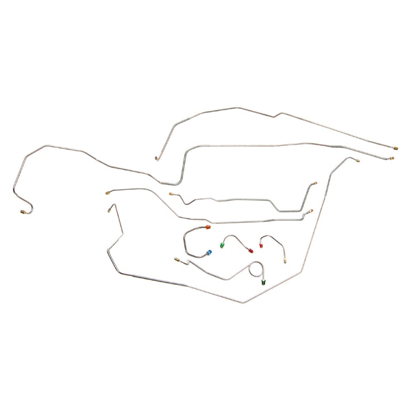 1968 Chevrolet Camaro Power Disc Brake Line Kit 2pc Front To Rear Line 9pc, Stainless
