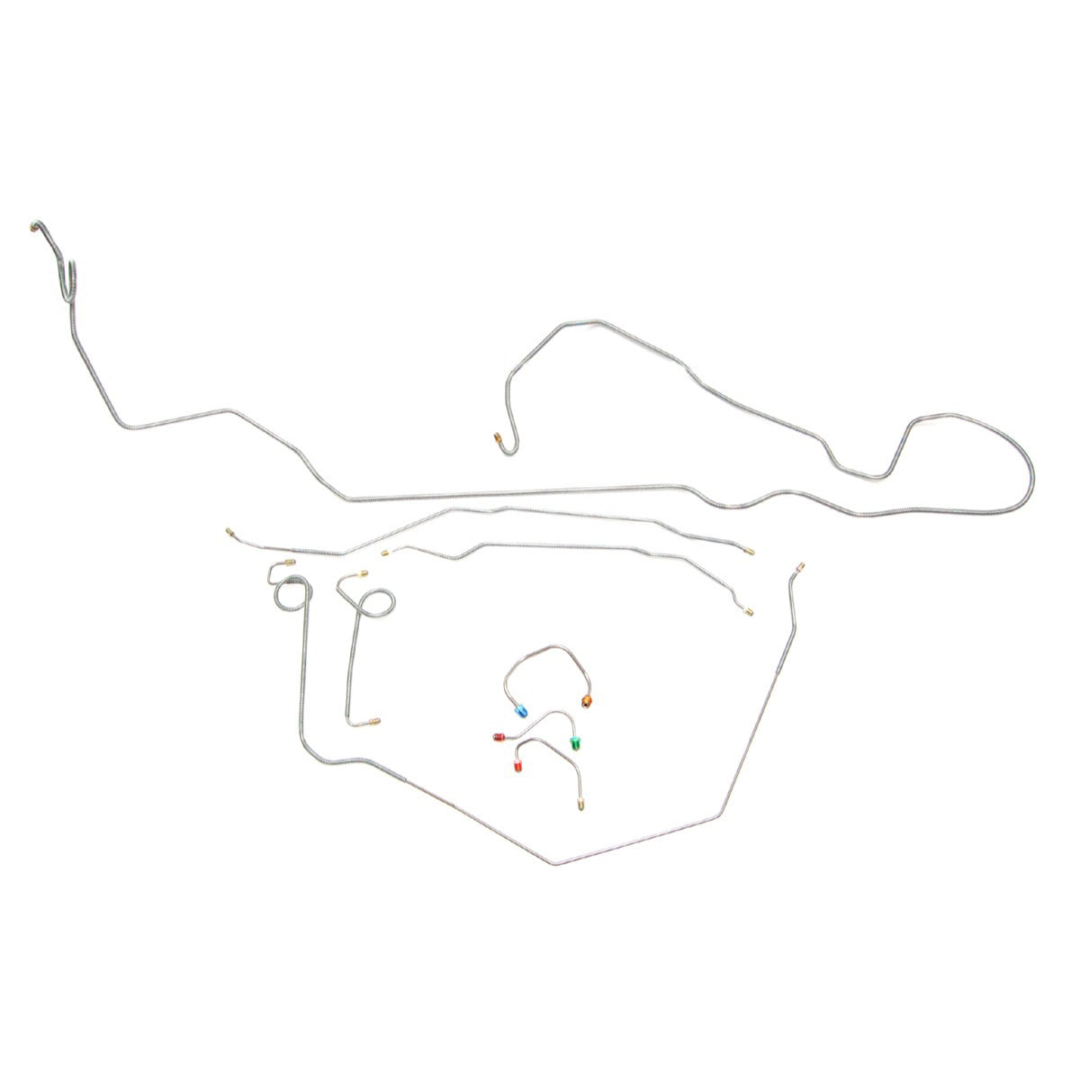 1969 Chevrolet Camaro Power Disc Brake Line Kit 1pc Front To Rear Line 8pc, Stainless