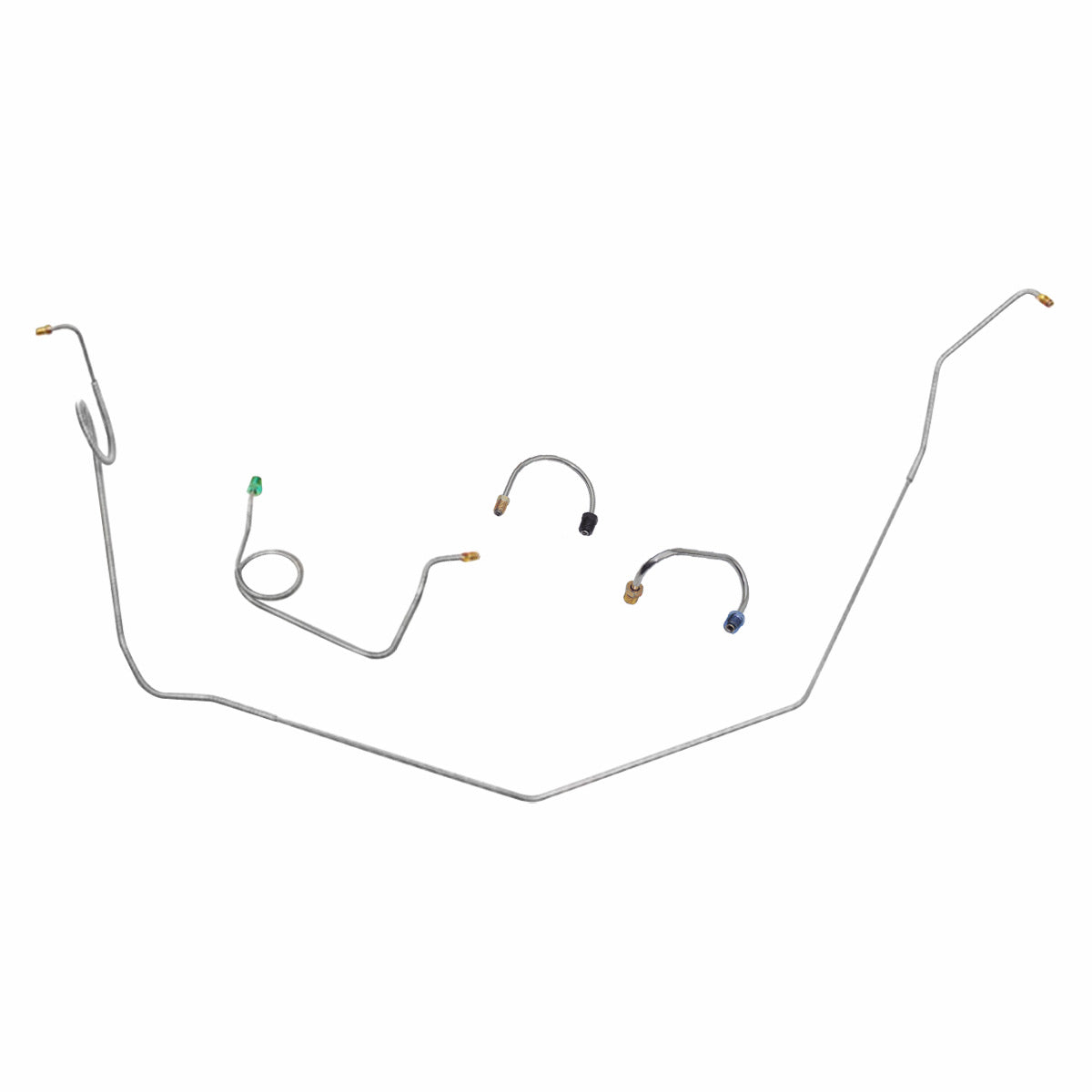 1969 Chevrolet Camaro Manual Drum Front Brake Line Kit 4pc, Stainless
