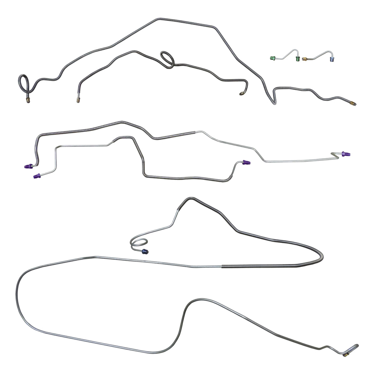 1982-83 Chevrolet Camaro Power Disc Brake Line Kit w/Standard Fittings 7pc, Stainless