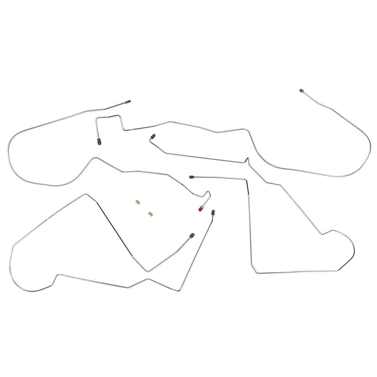 1998-02 Chevrolet Pontiac Camaro Firebird Four Wheel Disc ABS and Traction Control 3/16" F to R Brake Lines 4pc (w/o Flex), Stainless