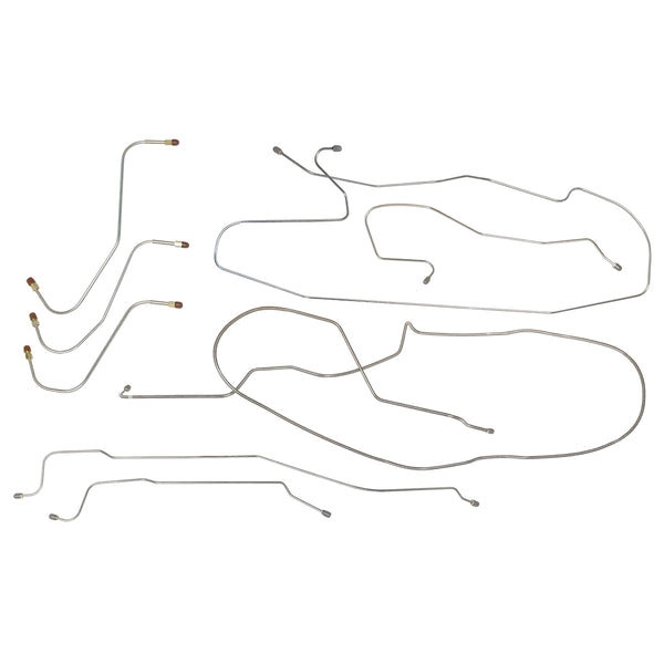 1965-66 Dodge C-Body Dual Master Conversion Brake Line Kit 7pc, Stainless