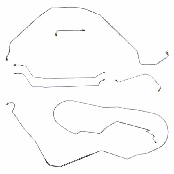 1964-65 Chevrolet El Camino V8 (SS Only) Power Drum Brake Line Kit 6pc, Stainless