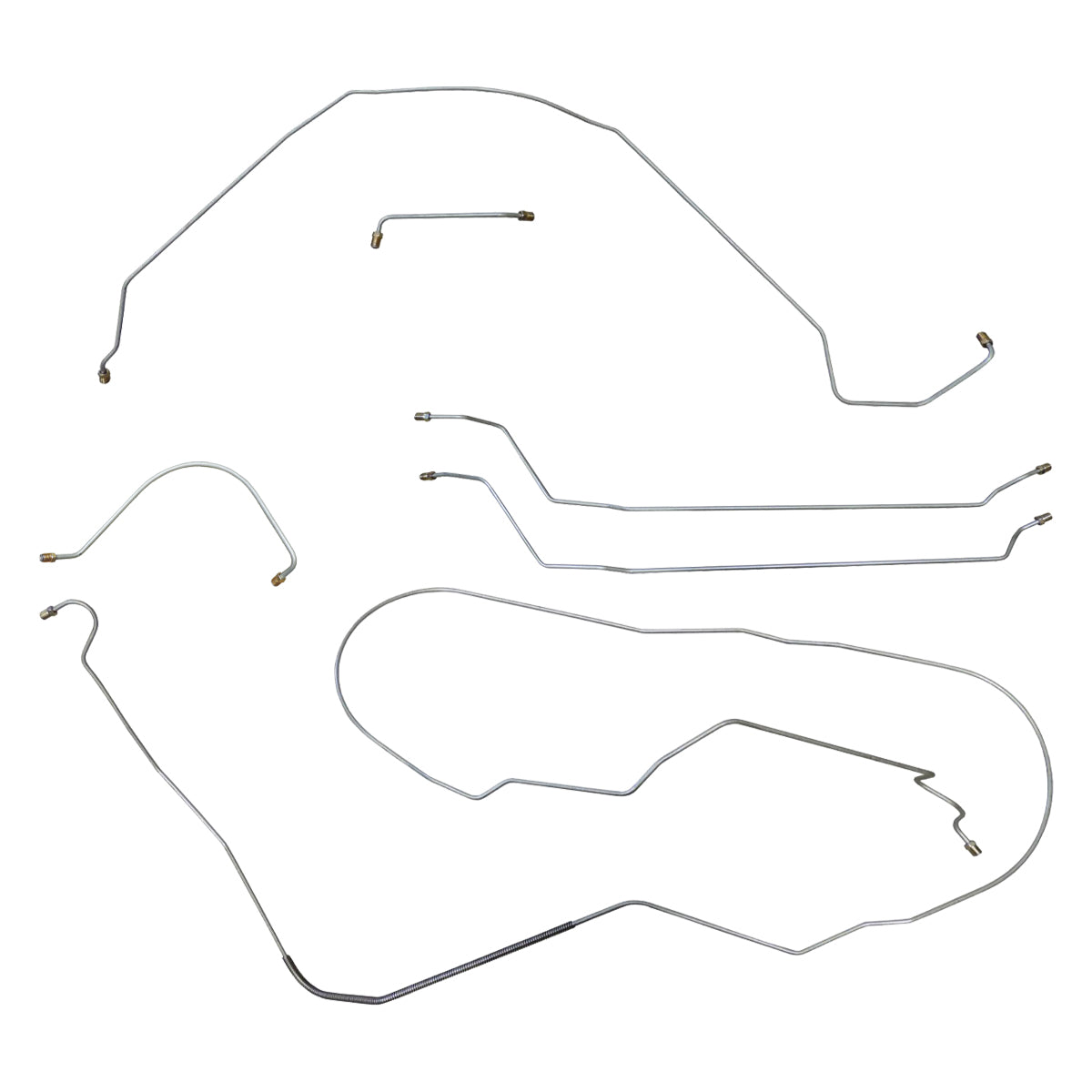 1964-65 Chevrolet El Camino V8 (Non-SS) Manual Drum Brake Line Kit 6pc, Stainless