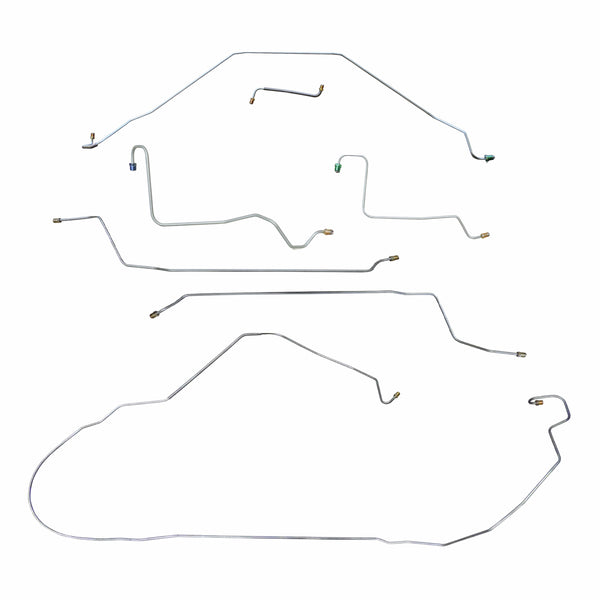1967 Chevrolet El Camino Non-SS (Only) Power Drum Brake Line Kit 7pc, Stainless