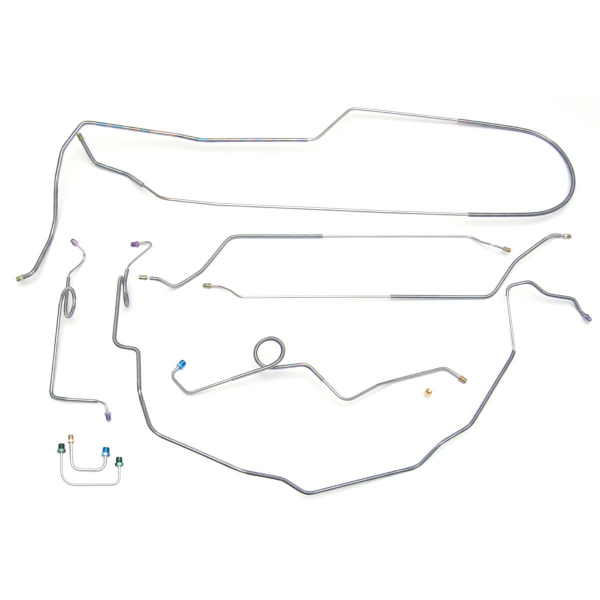 1969-72 Chevrolet El Camino Power Disc Brake Conversion Line Kit 8pc, Stainless