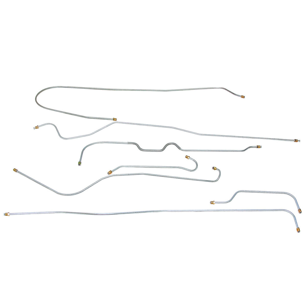 1936 Chevrolet Master Deluxe 113" WB w/Knee Action Front Axle Drum Brake Line Kit 6pc, Stainless