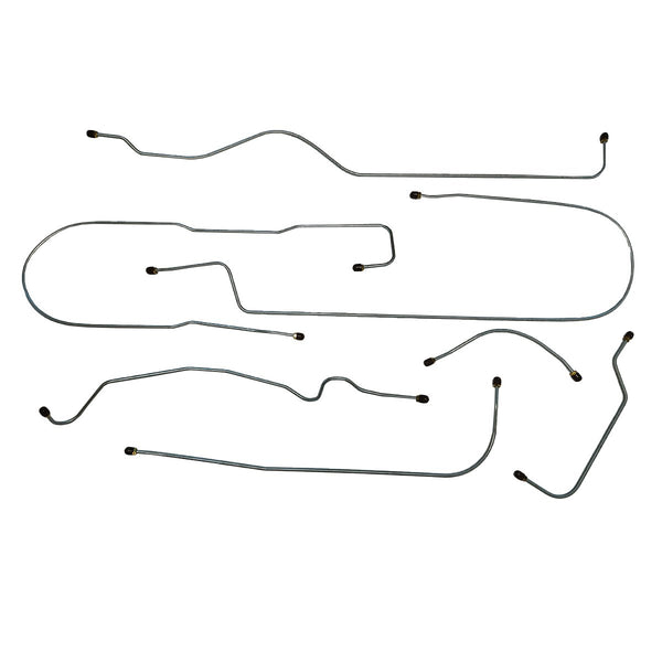 1938 Chevrolet All 112.3" WB Knee Action Front Axle Complete Drum Brake Line Kit 7pc, Stainless