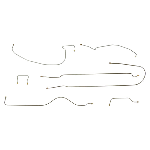 1938 Chevrolet All 112.3" WB w/Straight Front Axle Complete Drum Brake Line Kit 7pc, Stainless