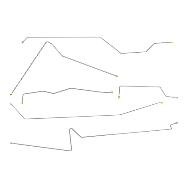1953-54 Chevrolet Special Convertible w/ Drums Complete Brake Line Kit, 6pc, Stainless