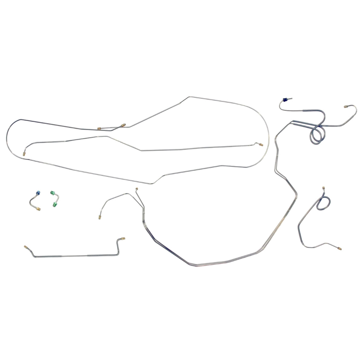 1958-61 Chevrolet Impala w/Valve by M/C (Old Style) Power Disc Conversion Brake Line Kit 8pc, Stainless