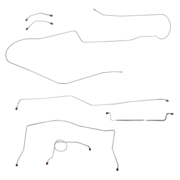 1959-61 Chevrolet Impala Manual Drum Brake Line Kit 7pc, Stainless