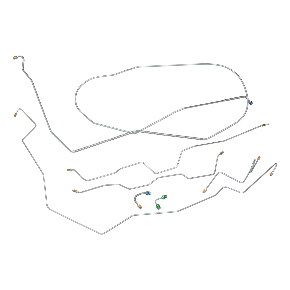 1965-66 Chevrolet Impala Power Disc Conversion Brake Line Kit 7pc, Stainless