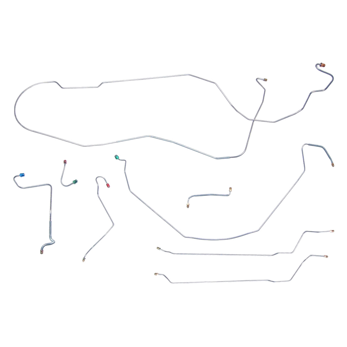 1967-68 Chevrolet Impala Inline 6CYL (Rear of Crossmember) Hardtop Power Disc Brake Line Kit 8pc, Stainless