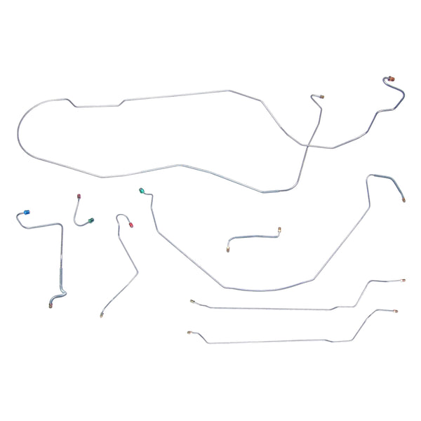1967-68 Chevrolet Impala Inline 6CYL (Rear of Crossmember) Hardtop Power Disc Brake Line Kit 8pc, Stainless