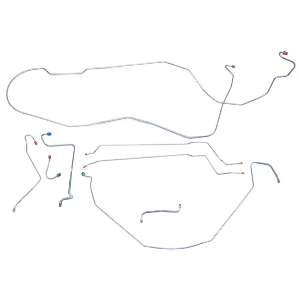 1967-68 Chevrolet Impala Inline 6CYL (Rear of Crossmember) Convertible Power Disc Brake Line Kit 8pc, Stainless
