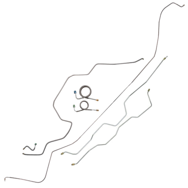 1969 Chevrolet Impala/SS V8 Power Drum Brake Line Kit 7pc, Stainless