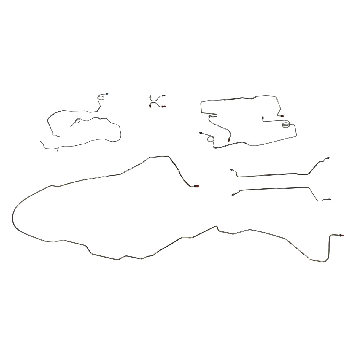 1991-94 Chevrolet Caprice Four-Door (Only) Power Disc w/Rear Drum Brake Line Kit 9pc, Stainless