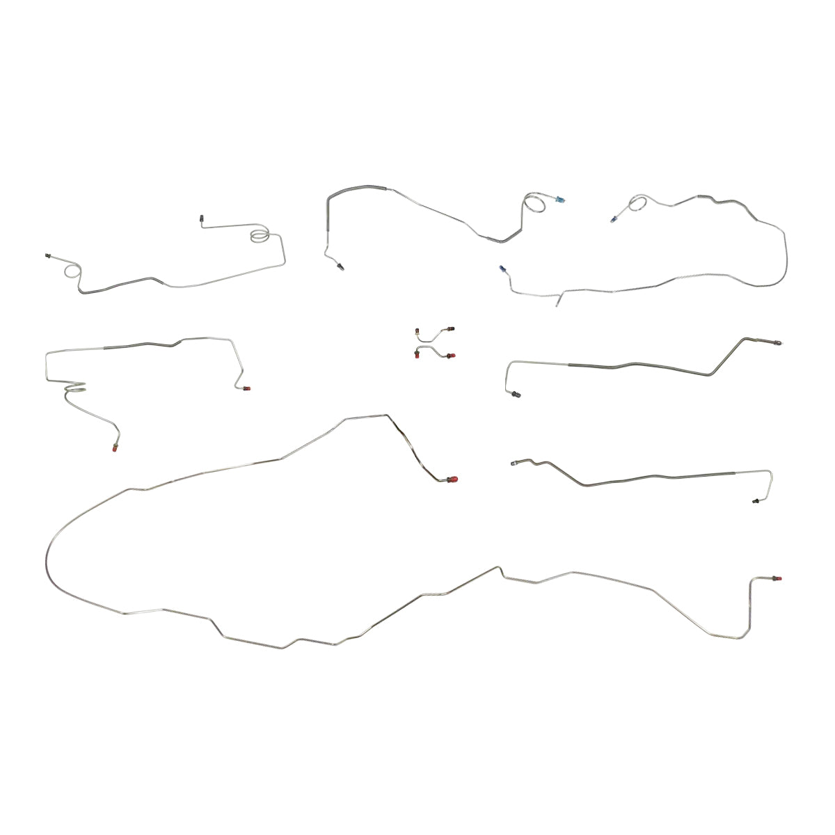 1994 Chevrolet Impala Super Sport (SS Only) Four-Wheel Power Disc Brake Line Kit 9pc, Stainless