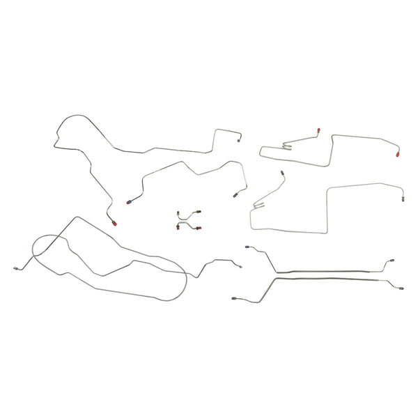 1995-96 Chevrolet Caprice Wagon (Only) Power Disc w/Rear Drum Brake Line Kit 9pc, Stainless