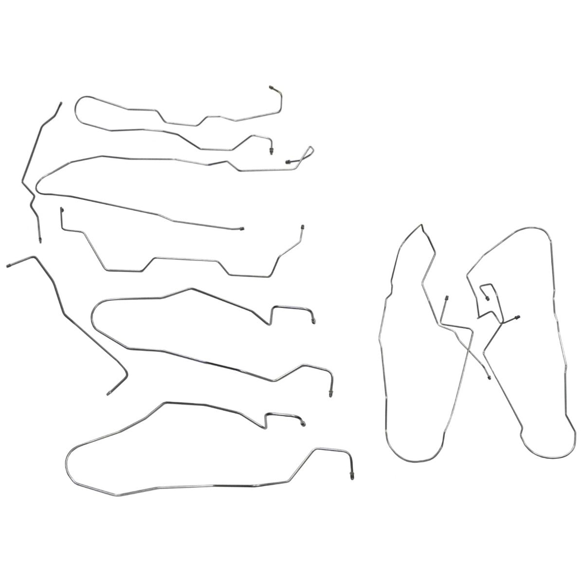 2002-09 AM General Hummer H2, ABS under Driver's Seat, Complete Brake Line Kit 9pc, Stainless