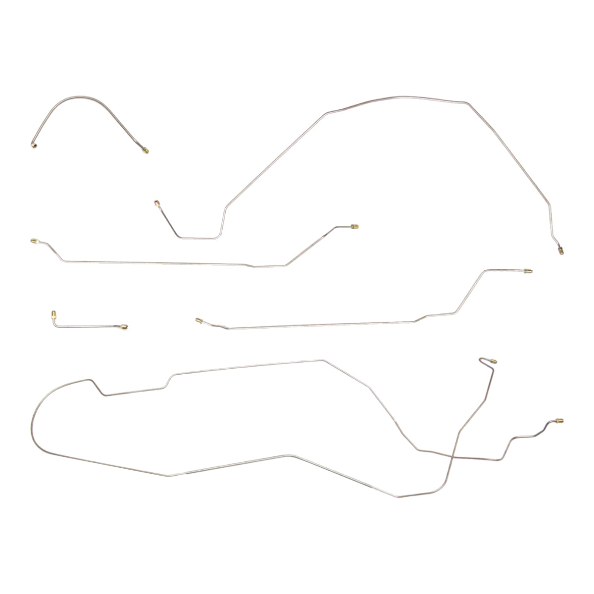1964 Chevrolet Chevelle Malibu Complete Manual Drum Brake Line Kit 6pc, HDT, Stainless