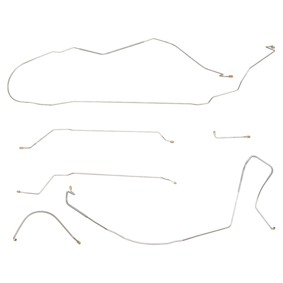 1965 Chevrolet Chevelle/Malibu/SS Manual Drum Brake Line Kit 6pc, Conv, SS Only, Stainless