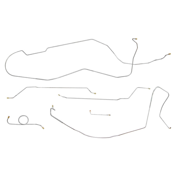1966 Chevrolet Chevelle Malibu SS Manual Drum Brake Line Kit 6pc, HDT, SS Only, Stainless