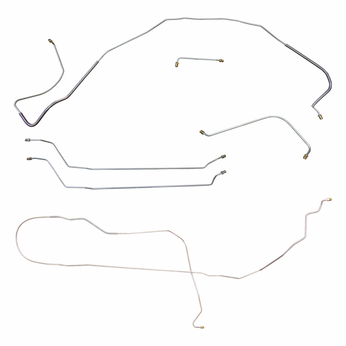 1966 Chevrolet Chevelle/Malibu/SS Power Drum Brake Line Kit 6pc, Conv, SS Only, Stainless