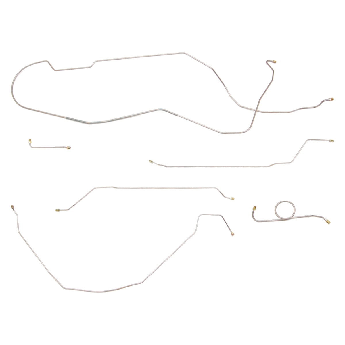 1966 Chevrolet Chevelle Malibu Manual Drum Brake Line Kit 6pc, HDT, Stainless