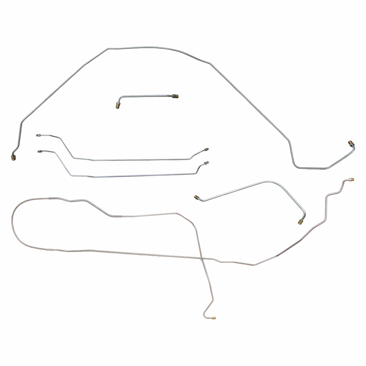 1966 Chevrolet Chevelle Malibu Complete Power Drum Brake Line Kit 6pc, Convertible, Stainless