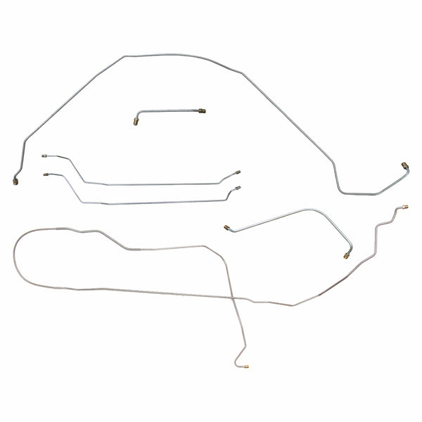1966 Chevrolet Chevelle Malibu Complete Power Drum Brake Line Kit 6pc, Convertible, Stainless