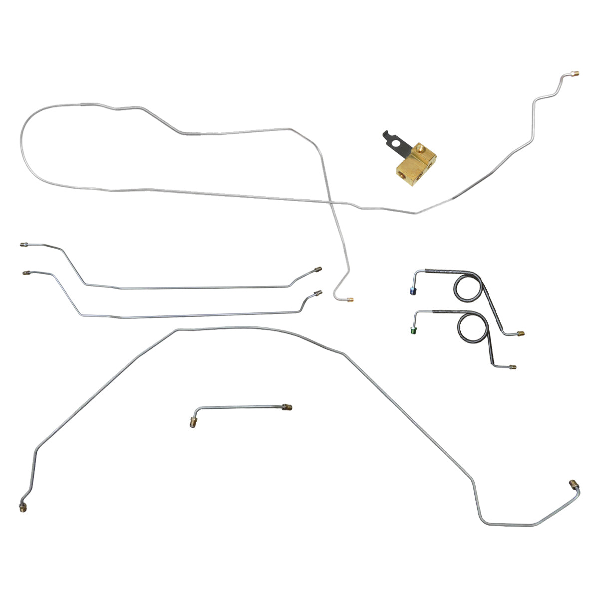 1966 Chevelle/Malibu/El Camino Non SS Disc Brake Conversion Line Kit Manual Disc Brake 8pc Line Kit, Convertible, Block Mounted in Stock Location, Stainless