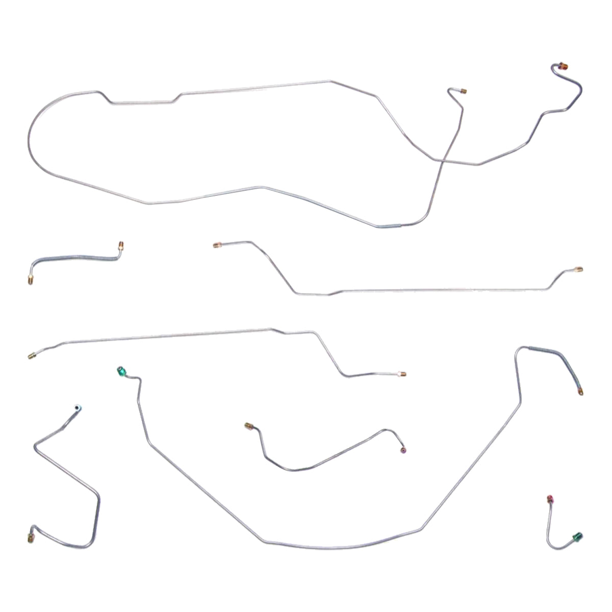 1967 Chevrolet Chevelle/Malibu (Non-SS) Hardtop Manual Disc Brake Line Kit 8pc, Stainless