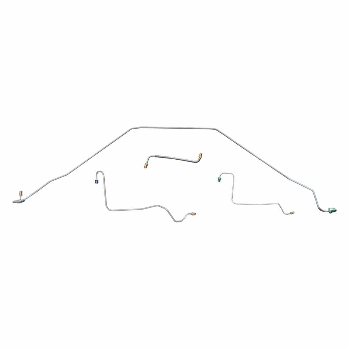 1967 Chevrolet Chevelle Malibu Power Drum Front Brake Line Kit 4pc, Stainless