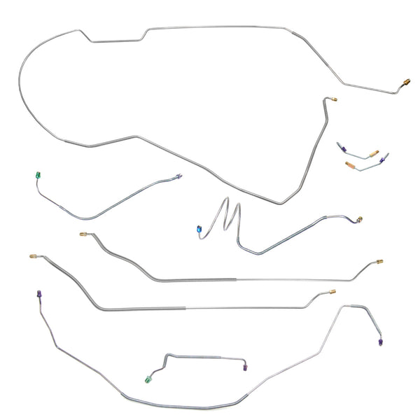 1968 Chevrolet Chevelle SS (Only) Hardtop Manual Drum Brake Line Kit w/Wheel Lines 9pc, Stainless