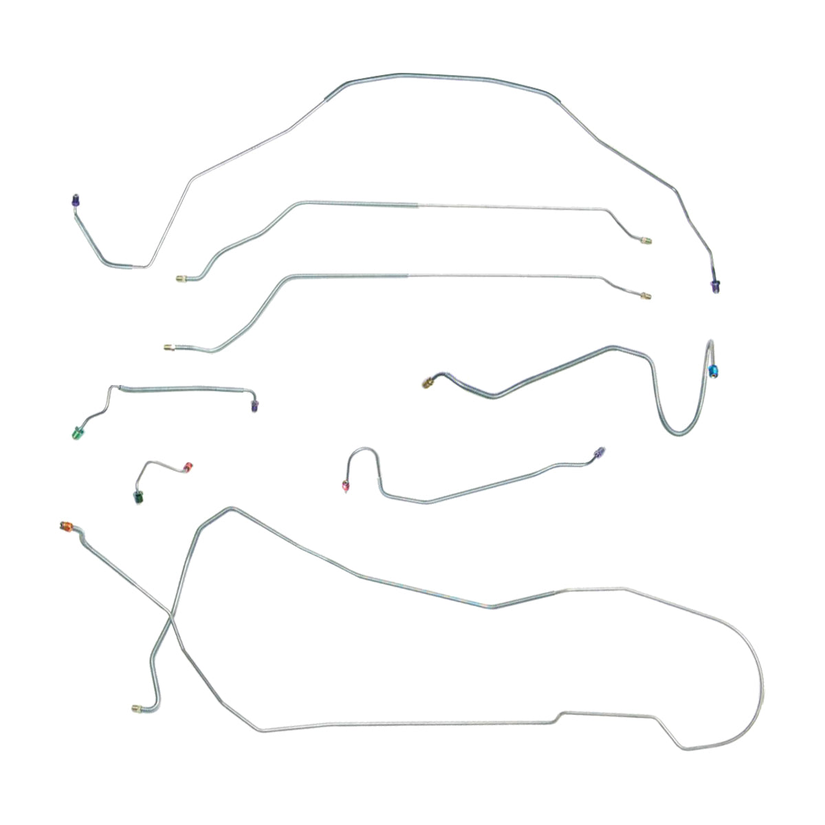 1968 Chevrolet Chevelle/Malibu/SS Hardtop Manual Disc Brake Line Kit 8pc, Stainless