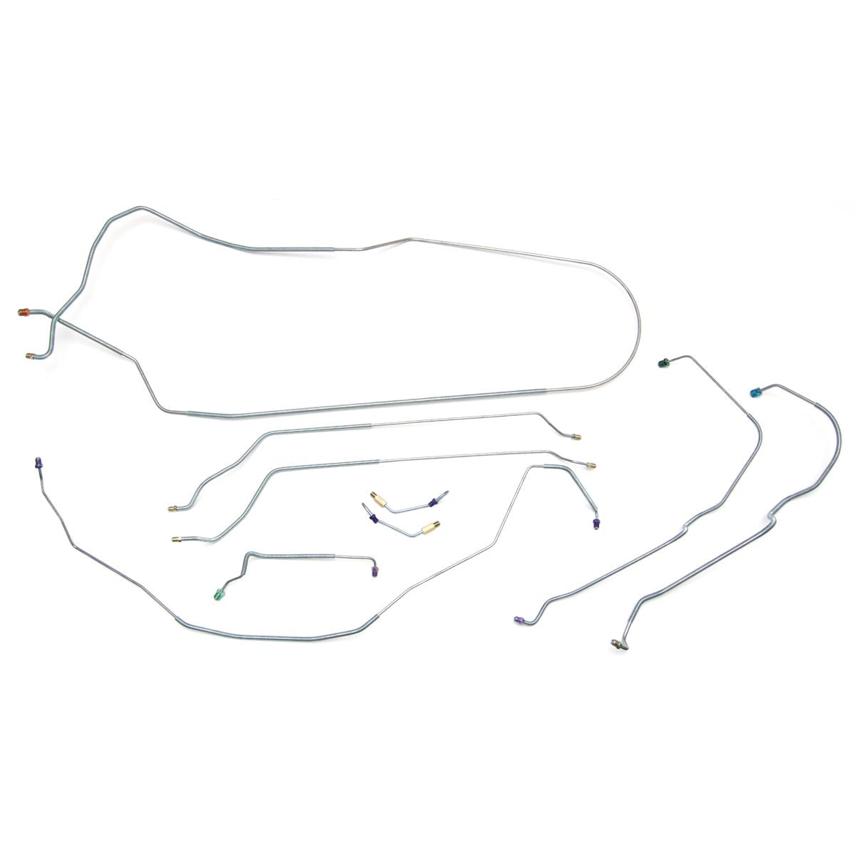 1968 Chevrolet Chevelle SS (Only) Convertible Power Drum Brake Line Kit w/Wheel Lines 9pc, Stainless