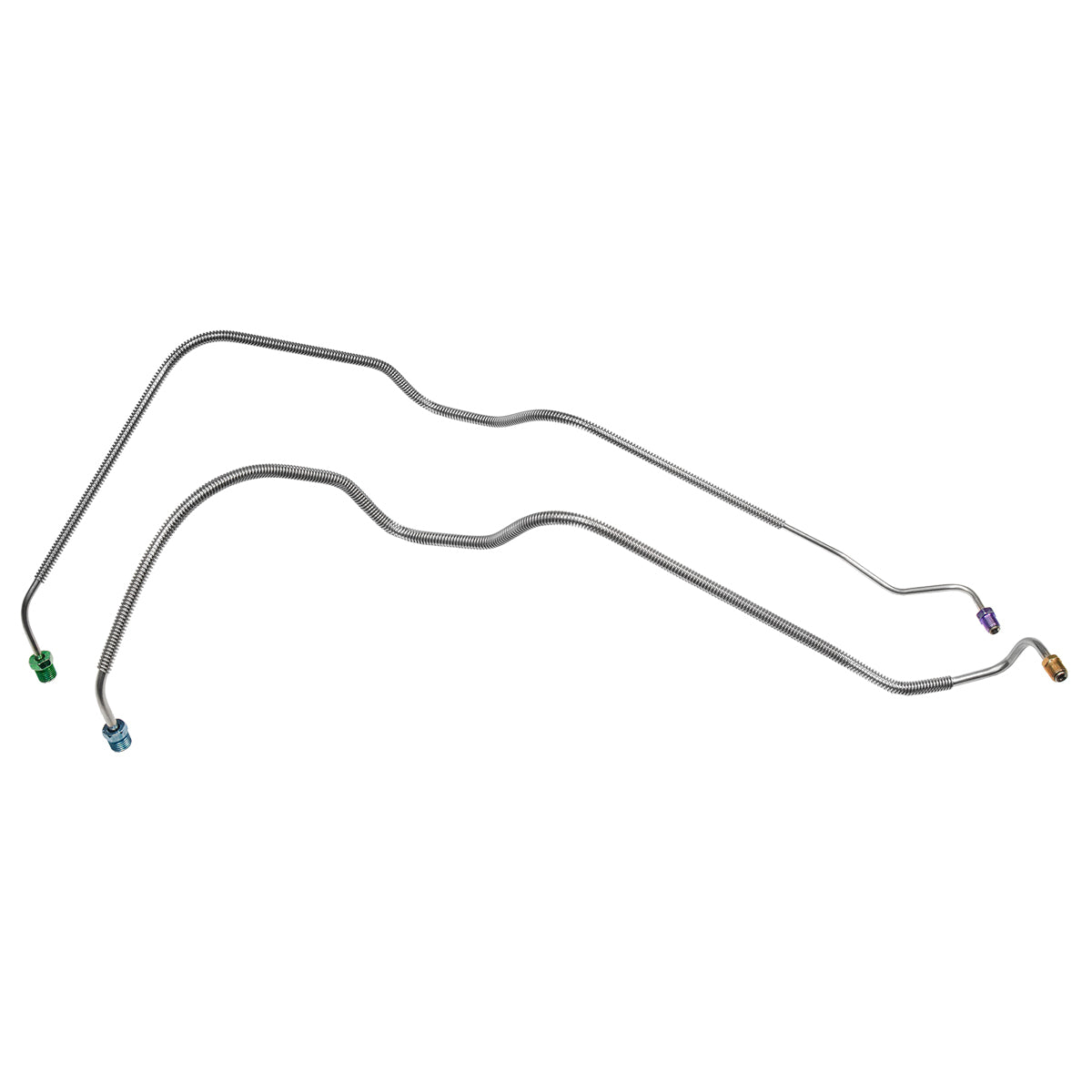 1968-72 Chevelle, El Camino, GTO, 442, GS, Wagon, 4 Door, Power Drum Master Cylinder Lines, 2pc, Stainless